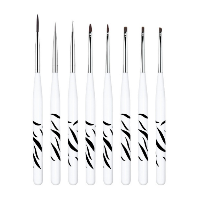 8PCS Leopard Print Nail Art Brush Set